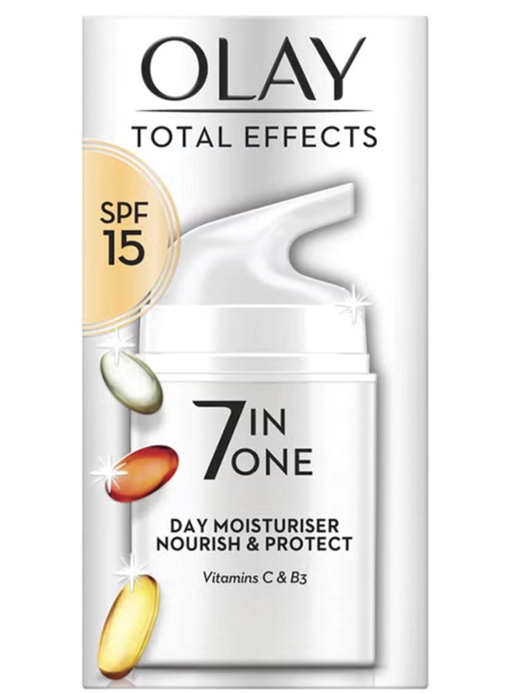 مرطب الوجه توتال إفكتس 7 في 1 كريم نهاري مضاد للشيخوخة بعامل حماية من الشمس SPF15 متعدد الألوان 50مل 