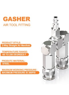 SYOSI Air Hose Connectors 2 Way Air Hose Splitter Fittings 1/4 in NPT Air Compressor Fittings High Pressure Resistance Air Manifold Swivel 360 Degrees Connectors Air Compressor Accessories  - Image 3