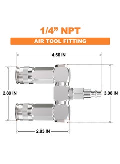 SYOSI Air Hose Connectors 2 Way Air Hose Splitter Fittings 1/4 in NPT Air Compressor Fittings High Pressure Resistance Air Manifold Swivel 360 Degrees Connectors Air Compressor Accessories  - Image 2