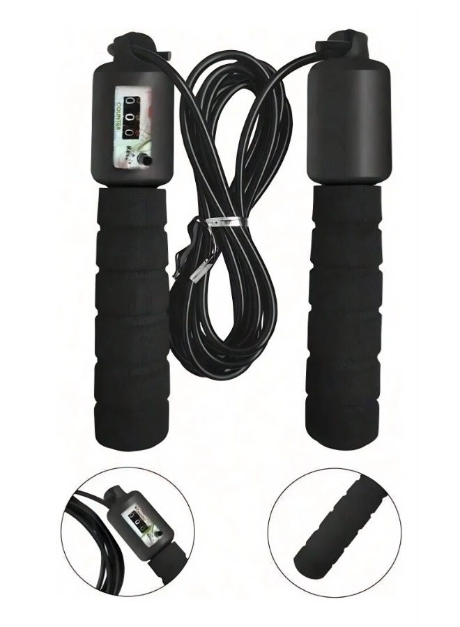 شيبشيب حبل قفز للياقة البدنية للنساء والرجال والأطفال، خالٍ من التشابك مع عداد وإعادة ضبط، حبل قفز بمقابض من الفوم - Image 2