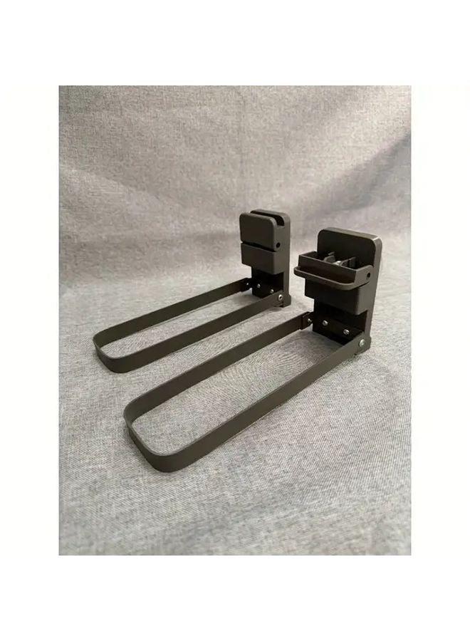 2pcs Wall Mounted Foldable Towel Rack Adjustable Height No Drilling Space Saving Bathroom Kitchen Organizer - Image 5