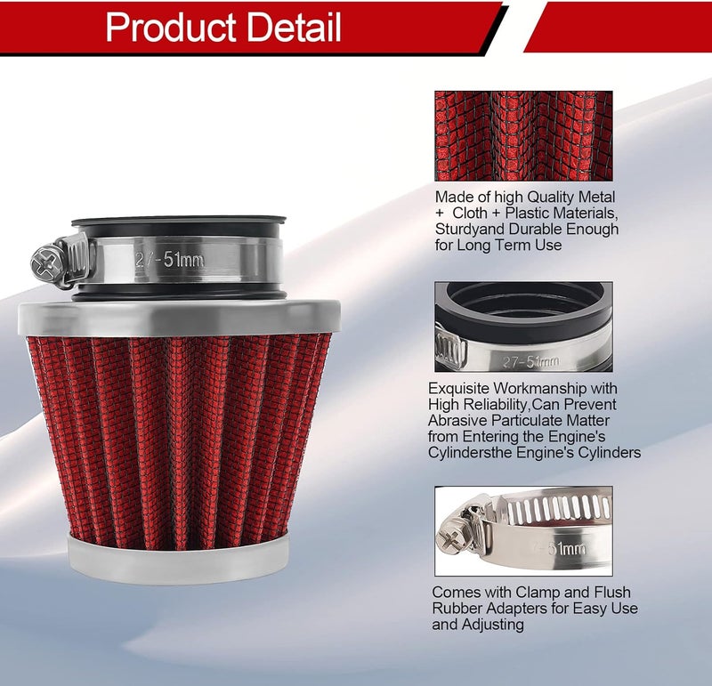 LCGLY 2PCS Universal Air Filter for GY6 Motorcycles - Image 2
