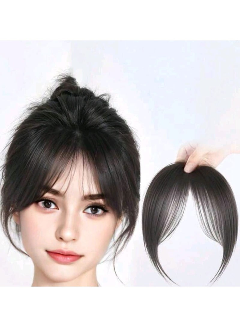 Shein Center Part Bangs Synthetic Wig With Fringe, Simple Basic Style For Everyday Wear, Hair Volume Enhancing - Image 1