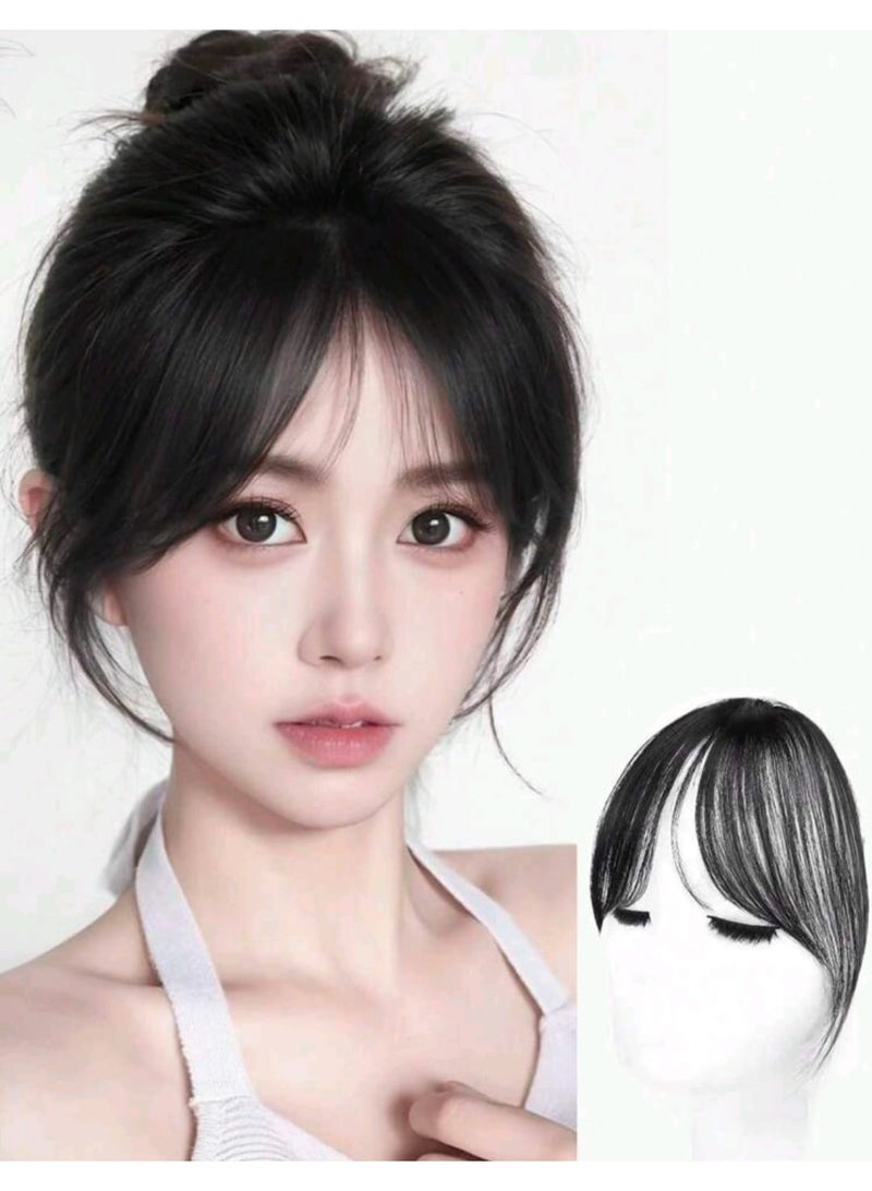 Shein Center Part Bangs Synthetic Wig With Fringe, Simple Basic Style For Everyday Wear, Hair Volume Enhancing - Image 2