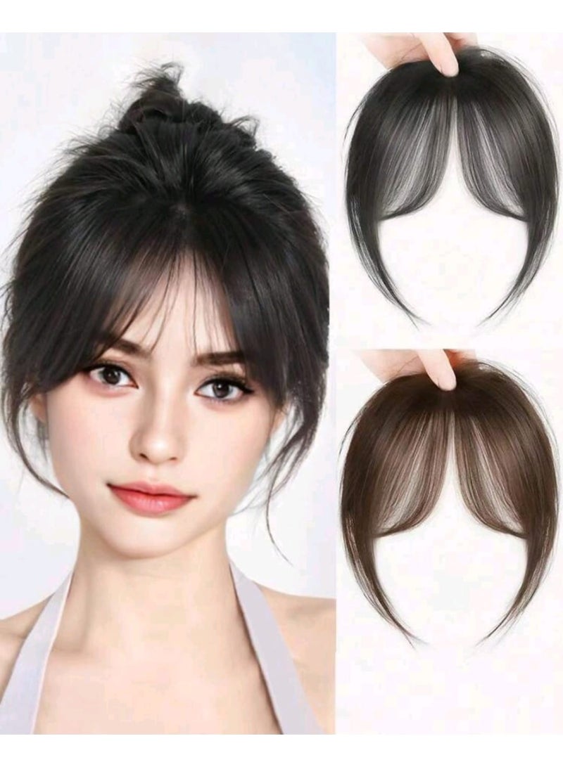 Shein Center Part Bangs Synthetic Wig With Fringe, Simple Basic Style For Everyday Wear, Hair Volume Enhancing - Image 3