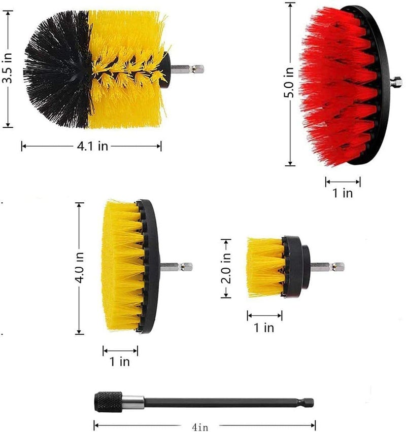 20-Piece Electric Drill Brush Suit Scrubbing Pad And Sponge Electric Floor Brush With Extended Long Attachment Cleaning Grouting - Image 5
