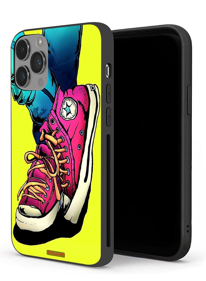 Tolwak Apple iPhone 14 Pro Protective Case Canva Shoes Art - Image 1