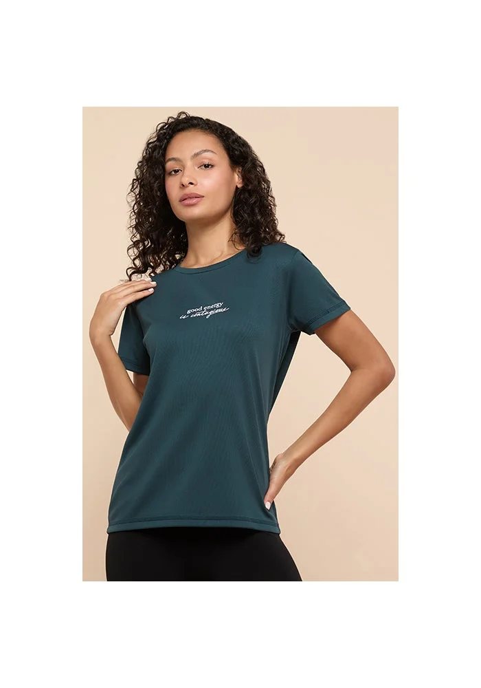 Printed Active T-Shirt with Crew Neck and Short Sleeves