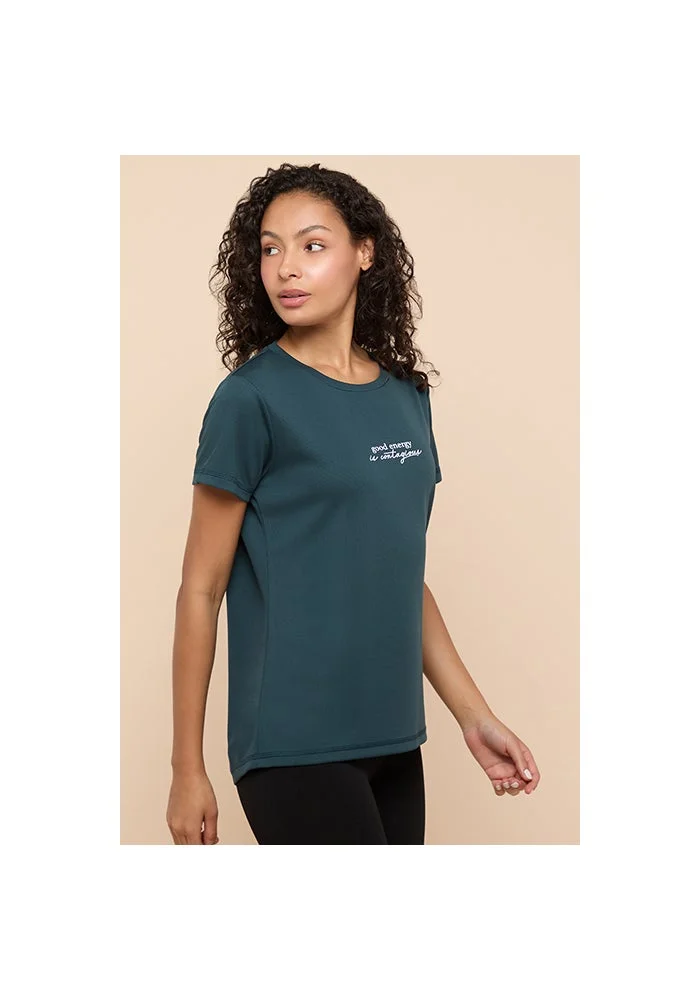 R&b  Printed Active T-Shirt with Crew Neck and Short Sleeves for Women | Best Price UAE