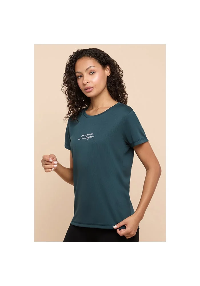 R&b  Printed Active T-Shirt with Crew Neck and Short Sleeves for Women | Best Price UAE