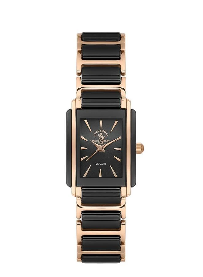 SANTA BARBARA POLO & RACQUET CLUB Santa Barbara Polo & Racquet Club - Noble Women's Watch | Steel and Ceramic Band with Steel Case | Analog | Square Dial | Ceramic | Japanese Quartz | Water Resistance 50 Meters