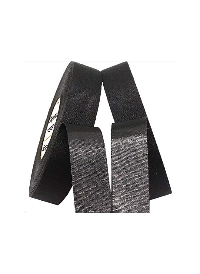 PROMASS promass 2 Rolls Automotive Wiring Harness Cloth Tape High Temp Wire Harness Wrapping Tape, Black Adhesive Fabric Tape,Noise Damping Heat Proof (19MM 25M)  - Image 2