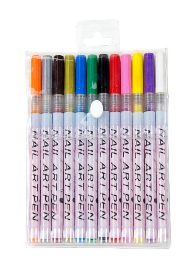 12Pcs Multicolor Manicure Pens 3D Painting Pen Dots Flower Fine Drawing DIY Nail Art Painting Pen - Image 1