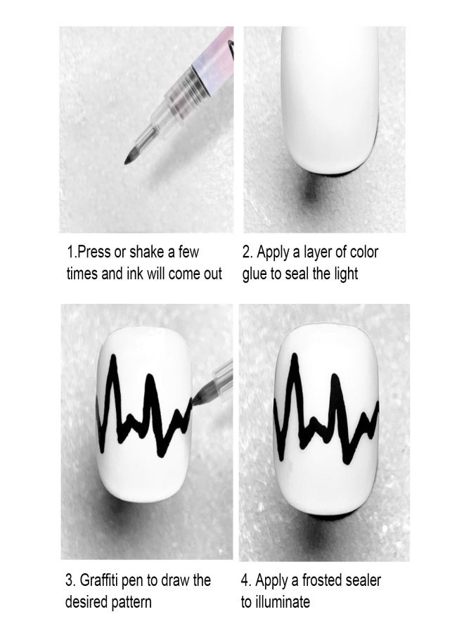 12Pcs Multicolor Manicure Pens 3D Painting Pen Dots Flower Fine Drawing DIY Nail Art Painting Pen - Image 5