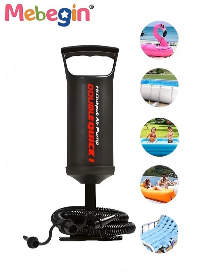 MEBEGIN Hand Pump,Double Quick Air Pump for Inflatable, Hand Held Air Pump Rapid Inflation Portable Manual Air Pump with 3 Nozzle for Outdoor, Swimming Ring, Mattress, Pool Floats, Inflatable Toys - Image 1