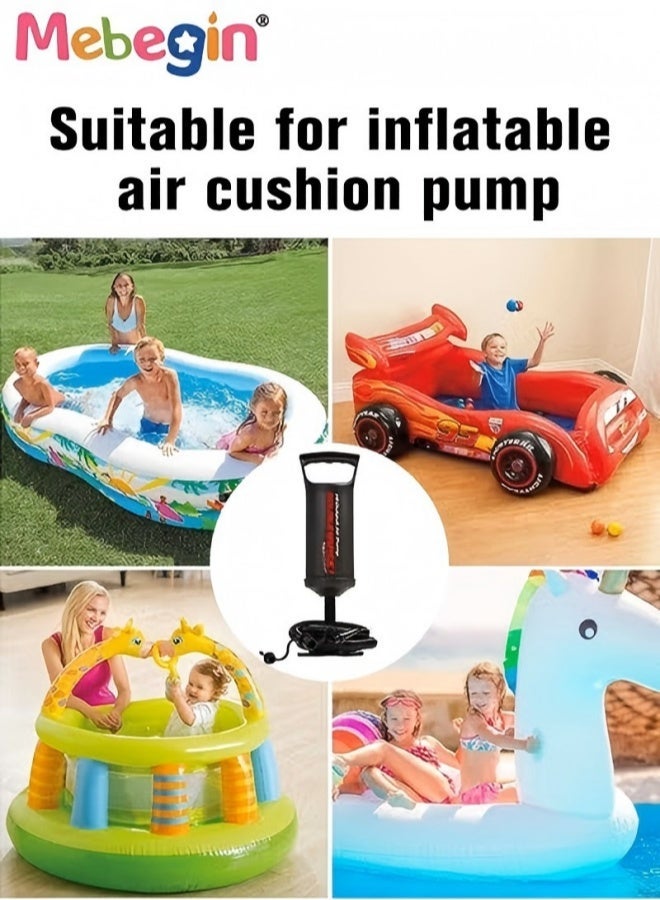 MEBEGIN Hand Pump,Double Quick Air Pump for Inflatable, Hand Held Air Pump Rapid Inflation Portable Manual Air Pump with 3 Nozzle for Outdoor, Swimming Ring, Mattress, Pool Floats, Inflatable Toys - Image 3