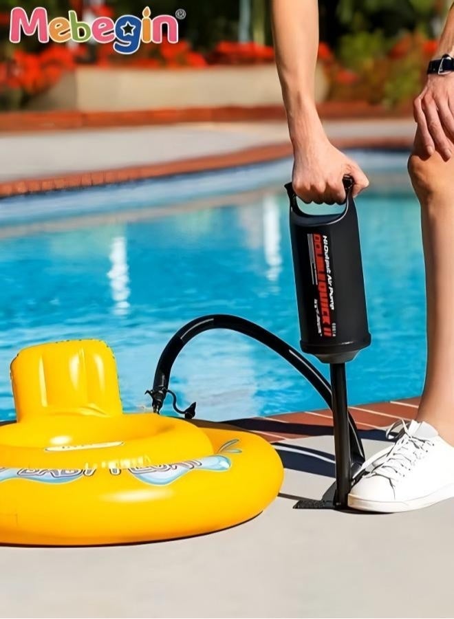 MEBEGIN Hand Pump,Double Quick Air Pump for Inflatable, Hand Held Air Pump Rapid Inflation Portable Manual Air Pump with 3 Nozzle for Outdoor, Swimming Ring, Mattress, Pool Floats, Inflatable Toys - Image 2