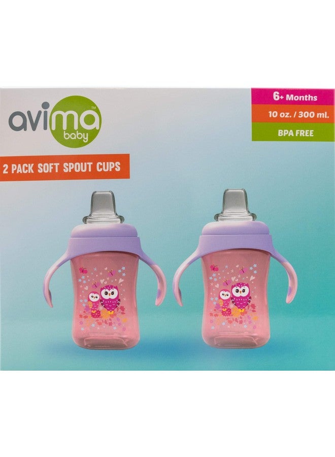 AVIMA Baby 10 Oz Soft Spout Sippy Cups Pink (Set Of 2) - Image 3