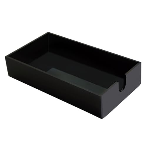HANKOR Acrylic Napkin Holder for Bathroom, Guest Towel Holder Tray, Bathroom Disposal Paper Hand Face Towels Holder (Black) - Image 1