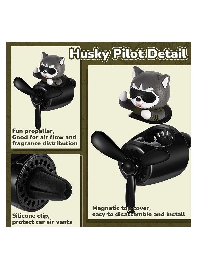 Y&D Car Air Fresheners Black Husky Dog Pilot Diffuser Cute Perfume Funny Fragrance Decorations - Image 2