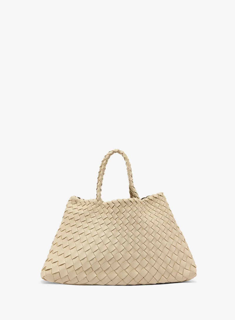 ELLA Woven Textured Detail Tote Bag