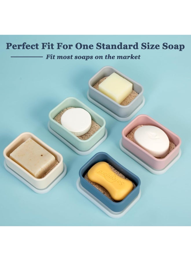 Leak Proof Silicone Travel Soap Case with Draining Layer, Travel Size Toiletry, Portable Soap Container for One Regular Bar Soap Perfectly, Shatter-Proof Soap Holder for Bathroom, Gym (Light Pink) - Image 5