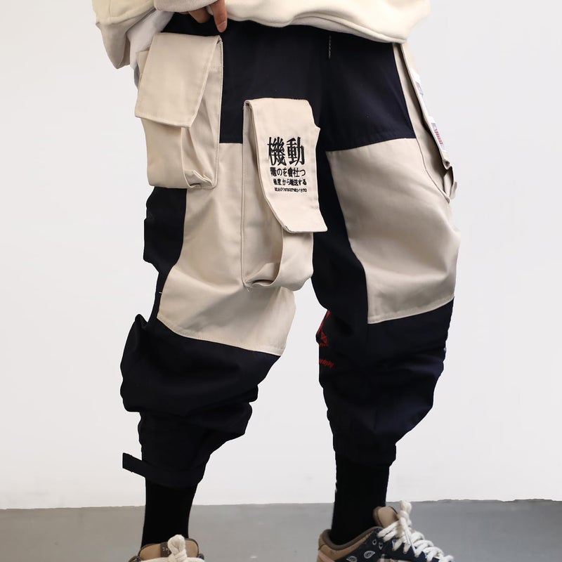 Niepce Inc Japanese Streetwear Black Men's Cargo Pants (Black-p8, M) - Image 2
