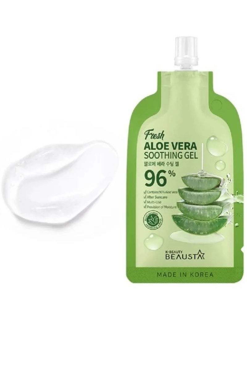 BEAUSTA Natural Ingredients Moisture Soothing Aloe Vera Soothing Gel (Pack of 10 Sachets ) 20 Ml - Image 2