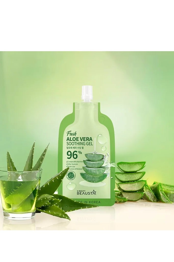 BEAUSTA Natural Ingredients Moisture Soothing Aloe Vera Soothing Gel (Pack of 10 Sachets ) 20 Ml - Image 4