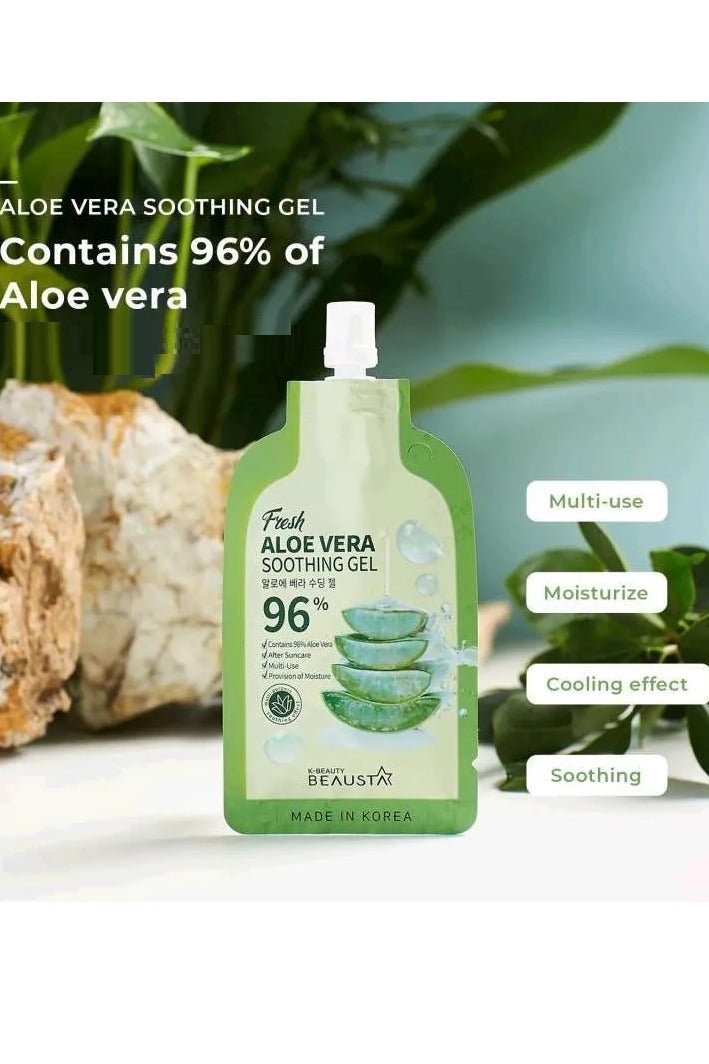 BEAUSTA Natural Ingredients Moisture Soothing Aloe Vera Soothing Gel (Pack of 10 Sachets ) 20 Ml - Image 3