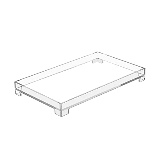 DELIPPLY Vanity Bathroom Tray, Acrylic Rectangle Decorative Catchall Organizer Storage Tray (Medium-Clear) - Image 1