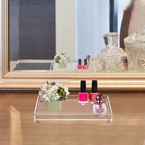 DELIPPLY Vanity Bathroom Tray, Acrylic Rectangle Decorative Catchall Organizer Storage Tray (Medium-Clear) - Image 4