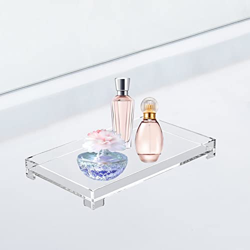 DELIPPLY Vanity Bathroom Tray, Acrylic Rectangle Decorative Catchall Organizer Storage Tray (Medium-Clear) - Image 3