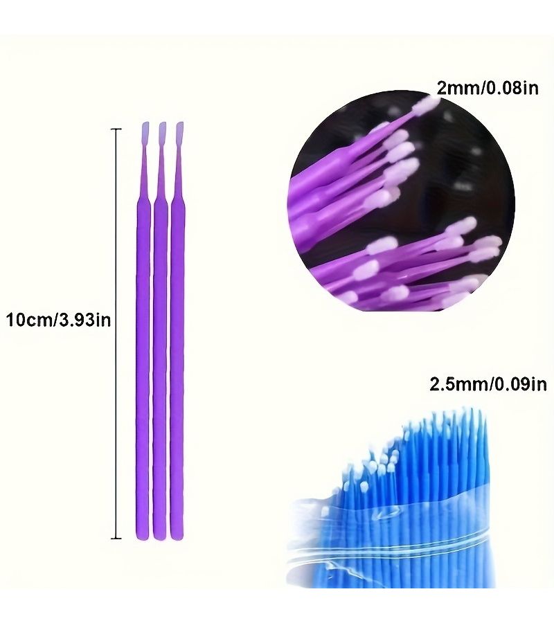 70 Disposable Micro Brushes Fine Tip Applicator Random Color 70pcs - Image 3