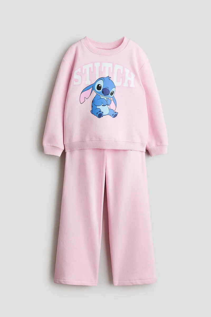H&M 2-piece printed sweatshirt set