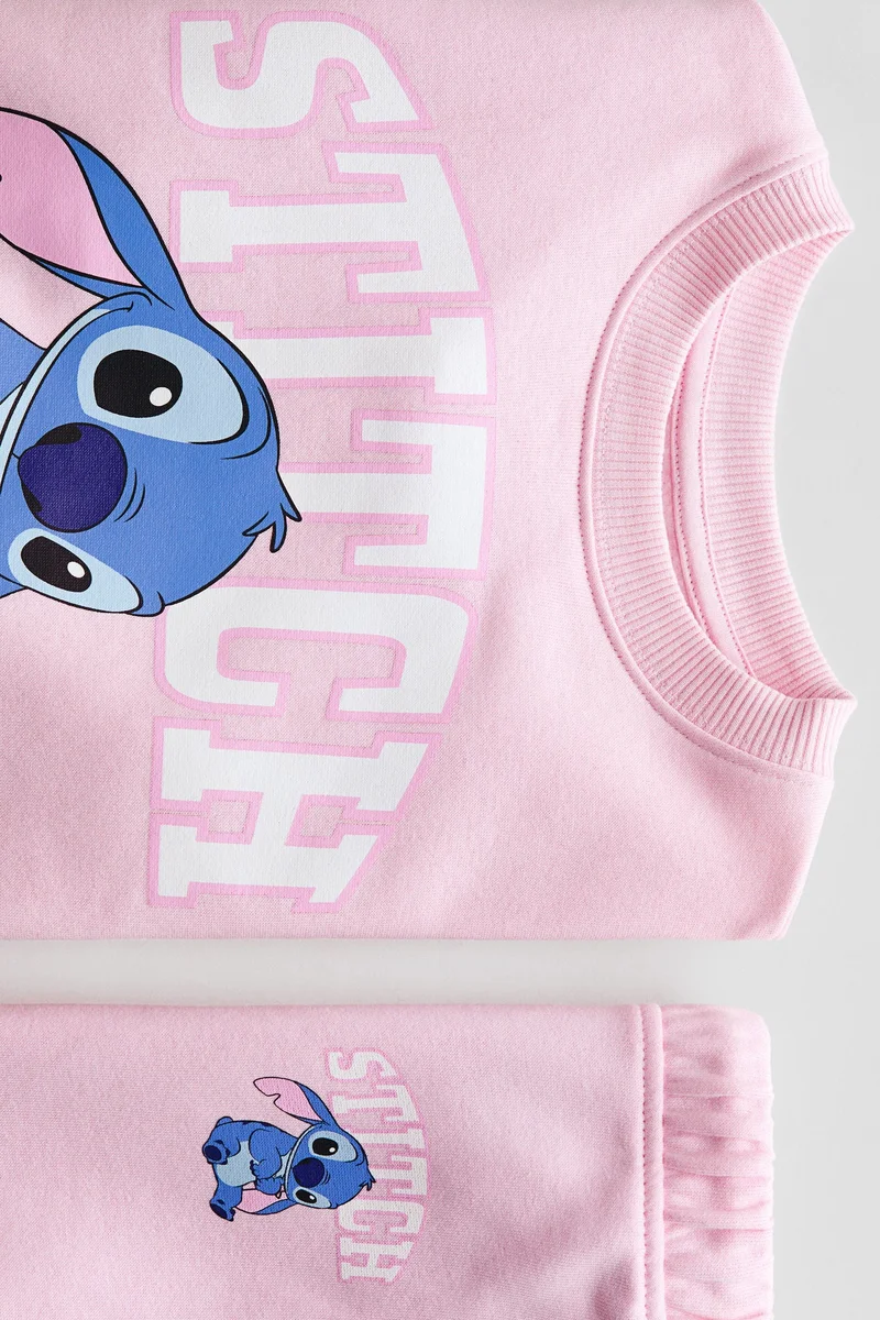 H&M 2-piece printed sweatshirt set