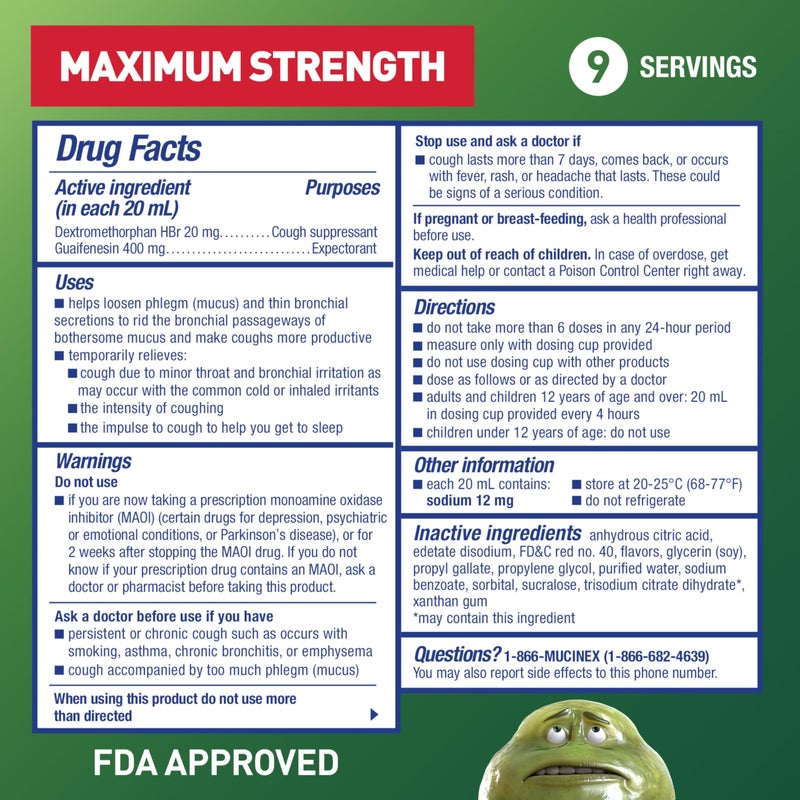 Mucinex DM Max Liquid Cough & Cold Medicine for Adults, Cold and Flu Medicine for Excess Mucus Relief, Guaifenesin, Dextromethorphan Expectorant & Decongestant for Adults, Dr Recommended, 6.0 Fl Oz - Image 4