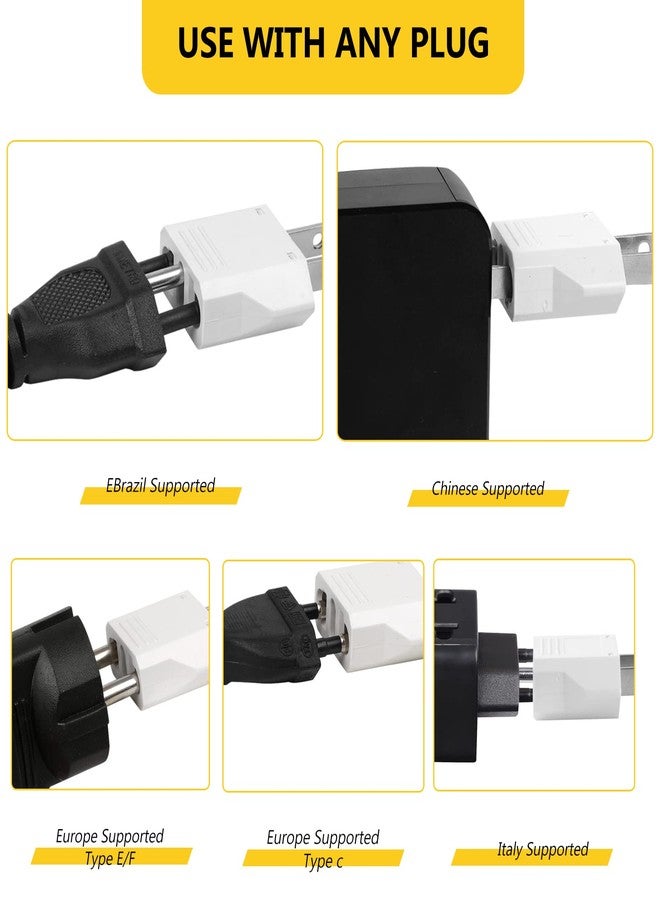Romeda 6 Pack Travel Adapter: European to US Outlet Plug Adapter (White) - Image 3
