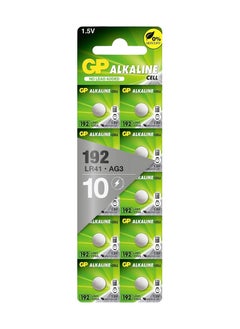 GP 10-Pieces GP (192) LR41 AG3 Alkaline Cell 0% Mercury 1.5V Batteries  - Image 1