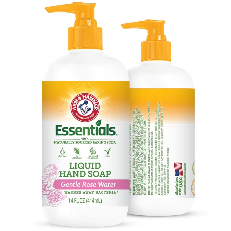 Arm & Hammer Liquid Hand Soap for Skin Cleaning - Cleanser for Kitchen & Bathroom with Gentle Rose Scent - Natural Hand Soap Cleanses, Softens 14 FL Oz (414ml) - Image 1