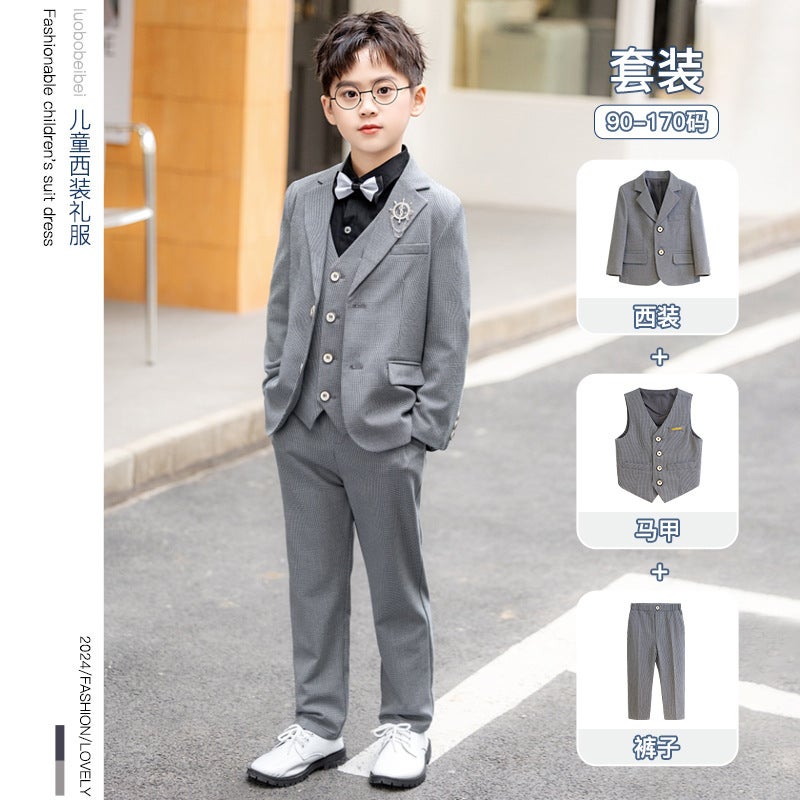 Children'S Suit Dress British Gentleman Flower Girl Performance Clothes Boys Piano Host Handsome Suit - Image 2
