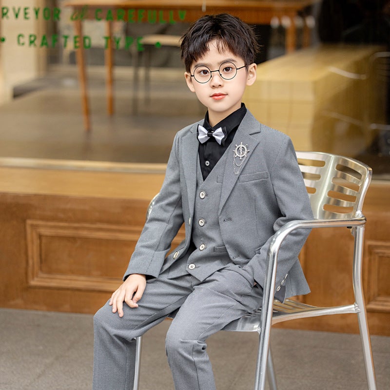 Children'S Suit Dress British Gentleman Flower Girl Performance Clothes Boys Piano Host Handsome Suit - Image 4