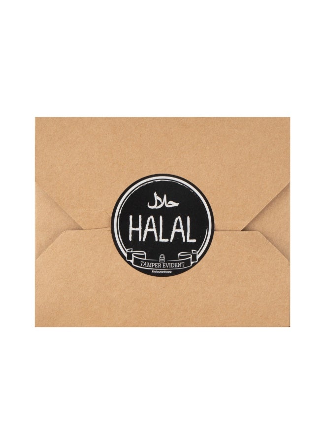 Restaurantware Label Tek 2 Inch Tamper-Evident Stickers For Halal, 500 Rolled Tamper Seal Stickers - Chalkboard Design, For Safe Food Delivery, Black With White Font Plastic To Go Stickers  - Image 2