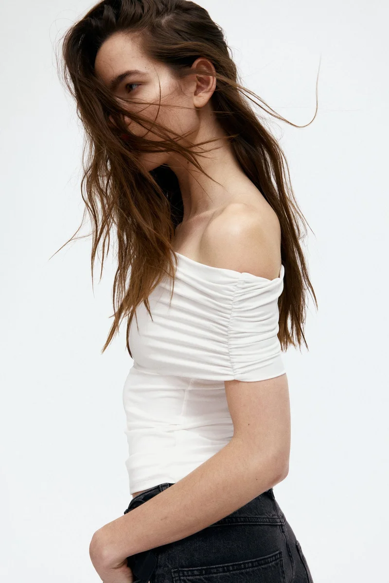 H&M Gathered off-the-shoulder top