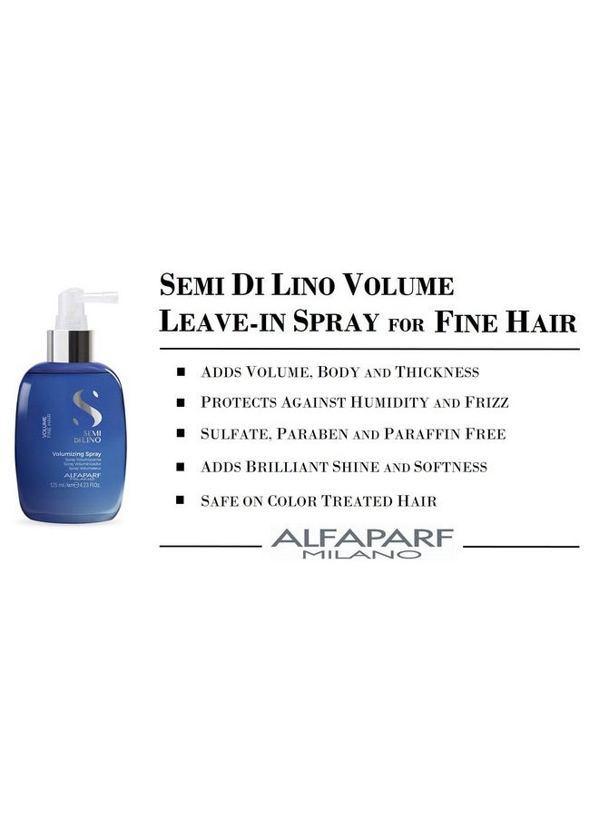 ALFAPARF MILANO Semi Di Lino Leave In Volume Spray Anti Frizz Leave In Hair Treatment For Added Volume Body & Shine Sulfate Free Thickening Spray For Fine Hair (4.23 Fl Oz)  - Image 2