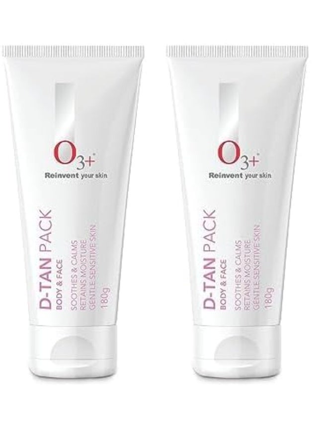 O3+ D-TAN Pack For Instant Tan Removal For all skin Types 180 gm pack of 2 - Image 1