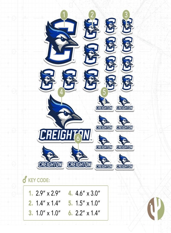 Desert Cactus Creighton University Sticker CU Bluejays Sticker Vinyl Decals Laptop Water Bottle Car Scrapbook Sheet T1 (Type 1-1) - Image 3