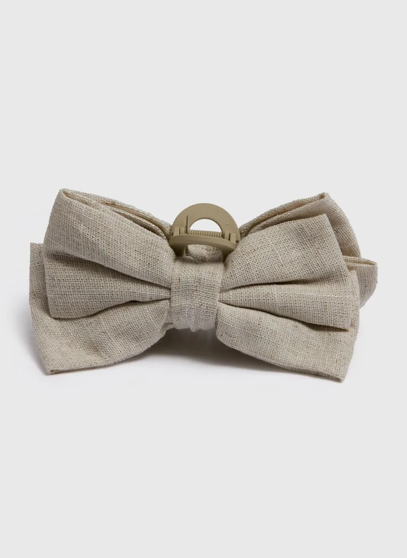 Matalan Natural Sunbaked Bow Hair Clamp
