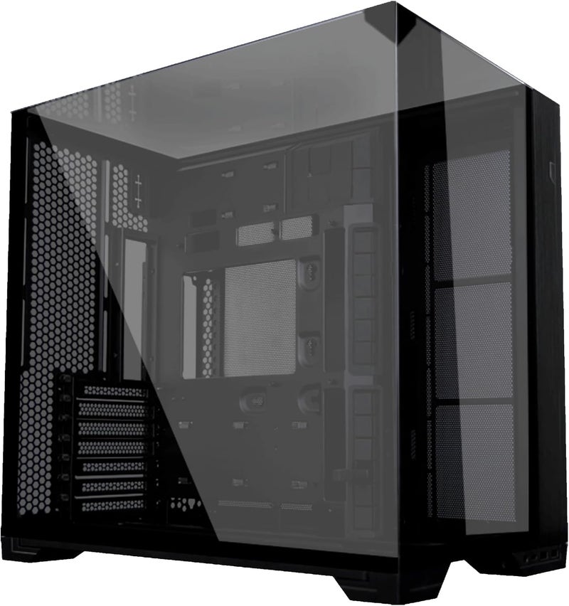 Lian Li O11 Vision Compact برج متوسط ATX علبة كمبيوتر/خزانة ألعاب - أسود | ألومنيوم وزجاج مقسى | يدعم ATX/E/Micro/Mini-ITX | حامل مضاد للترهل لوحدة معالجة الرسومات مثبت مسبقًا - Image 1