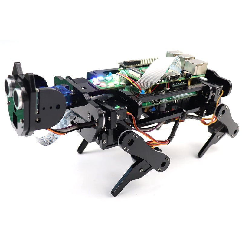 FREENOVE Freenove Robot Dog Kit for Raspberry Pi 5 4 B 3 B+ B A+, Walking, Self Balancing, Ball Tracing, Face Recognition, Ultrasonic Ranging, Camera Servo (Raspberry Pi Not Included)  - Image 1